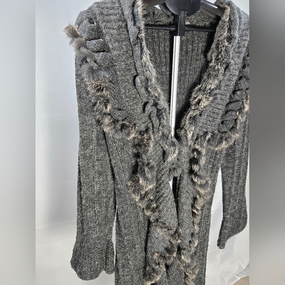 Vintage Y2K My Pretty Angel Wool Cashmere Linen Cardigan Duster, Medium - Picture 3 of 9